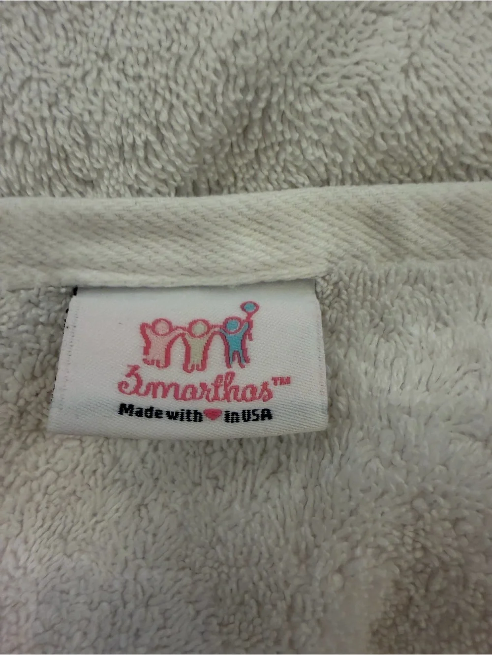 3Marthas Sheep Embroidered White Hooded Baby Bath Towel-Full Size